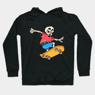 Skeleton as Skateboarder with Skateboard Hoodie